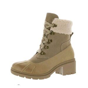 NEW Blondo Nevin Suede Waterproof Booties Womens Faux Fur Hiker Combat Boots 9.5